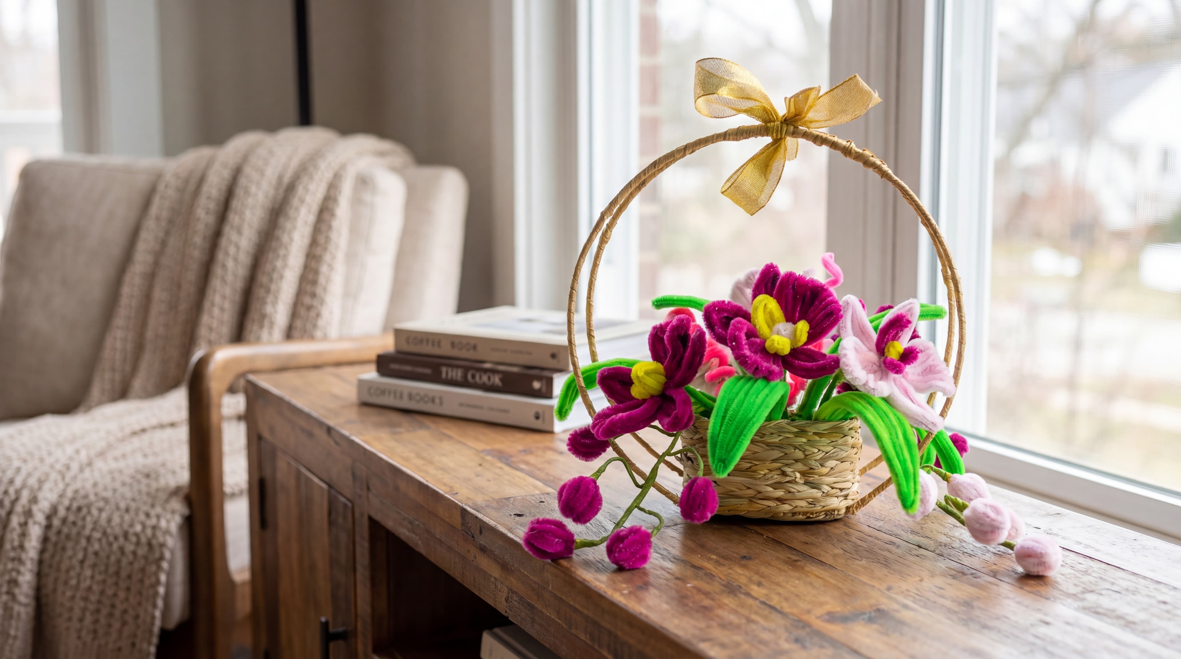 HANDCRAFTED VELVET ORCHID BASKETS